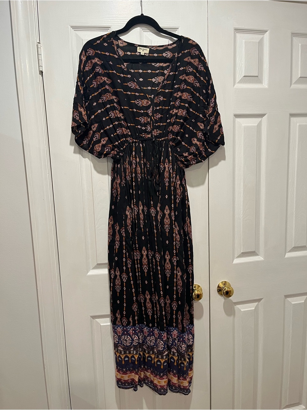 Cost Plus World Market Black Maxi Dress with beautiful print